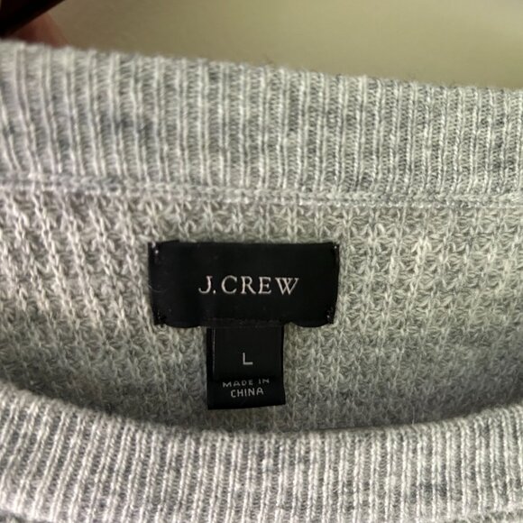 J. Crew Wool/Cashmere/Rabbit Hair Blend Waffle Knit Baseball Crewneck - MINT! - Picture 4 of 6